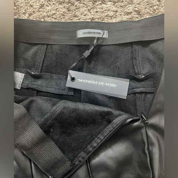 Manier de voir Vegan leather and patent rubbed black leggings - Picture 11 of 15